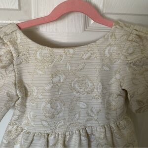 Janie and Jack Elegant Cream and Gold Floral Dress new no tags size 4